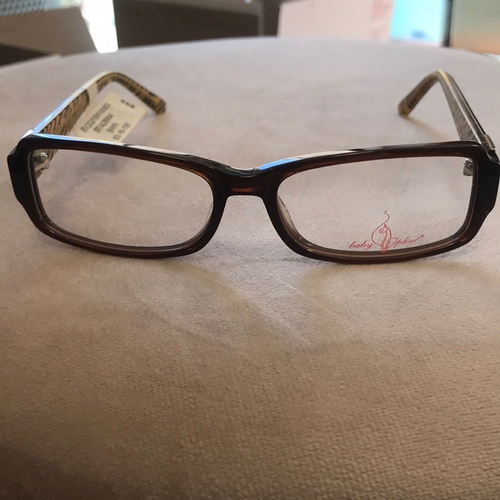 BABY PHAT TIGER STRIPE NEW 53-16-135 EYEGLASS FRAMES DESIGNER LADIES BROWN NWT